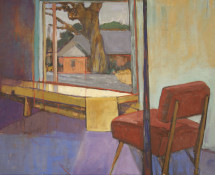 Red Chair With Post Oak